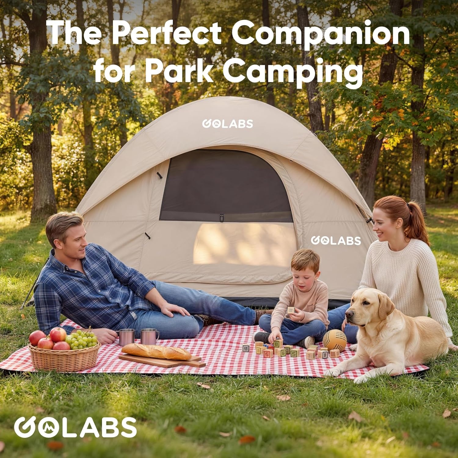 image:imageGolabs CT1 2 Person Camping Tent Easy Set Up in 3 Mins PU800mm Waterproof wMesh Top amp Door with Ventilation Lightweight 44lbs Portable Family Tent with Carry Bag ampInterior Storage Pockets ampHookCamel