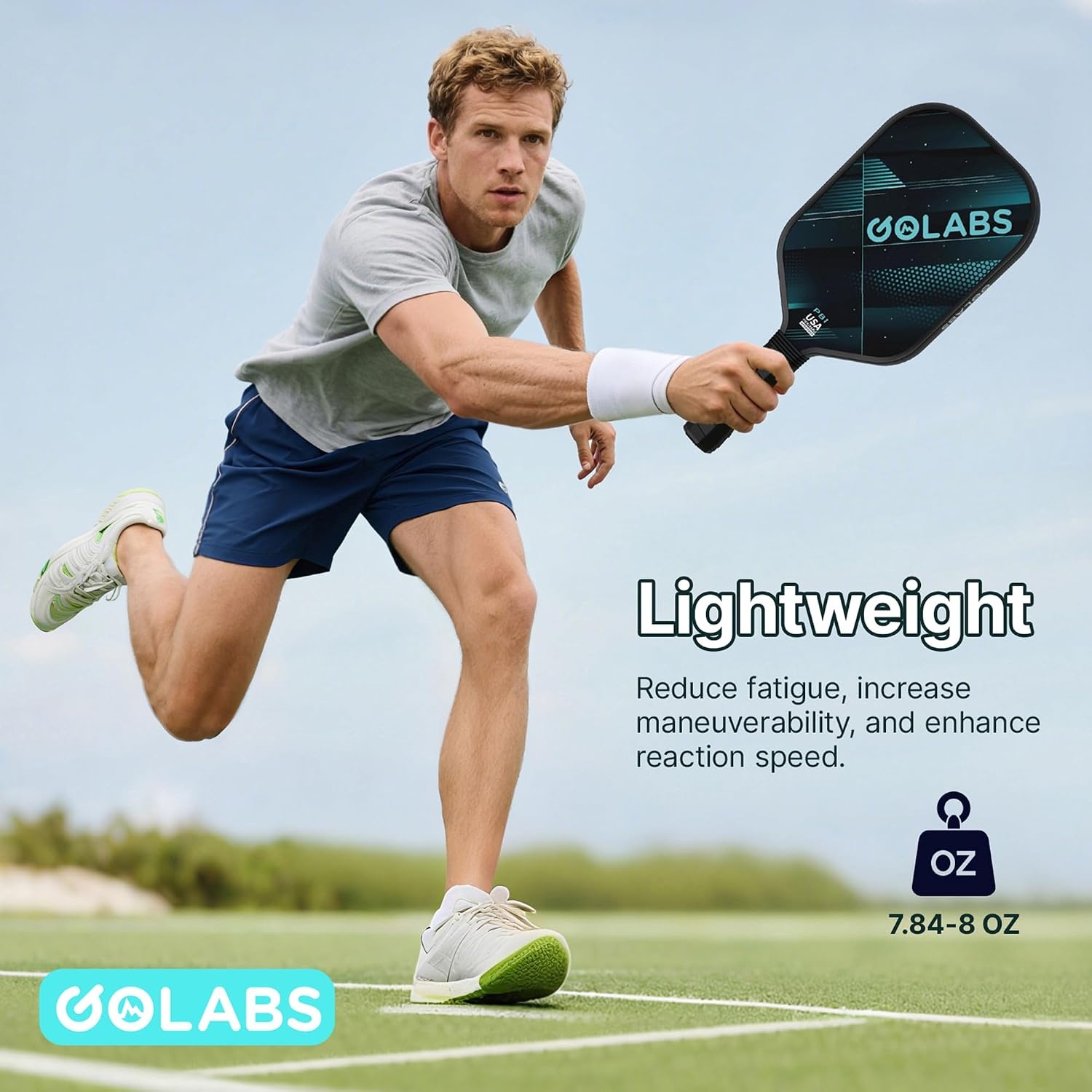 image:imageGolabs PB1 Pickleball Paddles Set of 2 USAPA Approved 8oz LightweightBlue