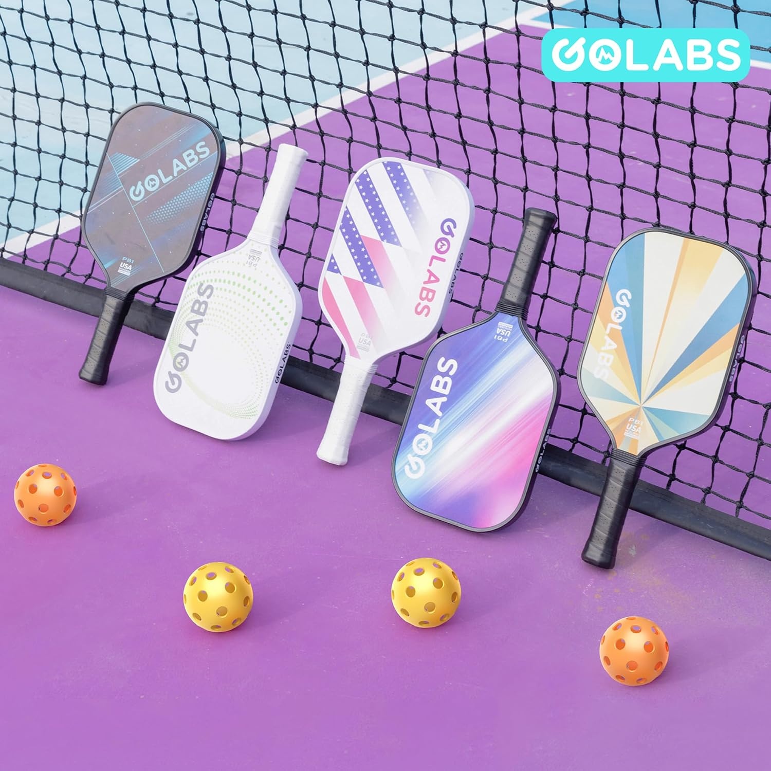 image:imageGolabs PB1 Pickleball Paddles Set of 2 USAPA Approved 8oz LightweightBlue