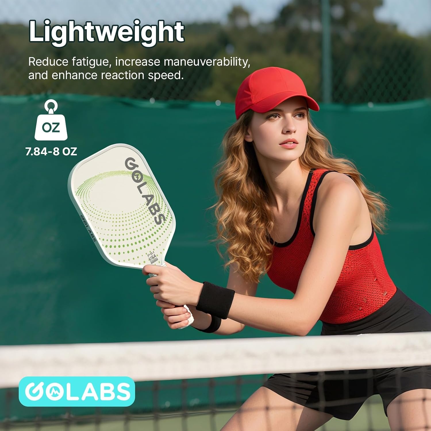 image:imageGolabs PB1 Pickleball Paddles Set of 2 USAPA Approved 8oz LightweightGreen