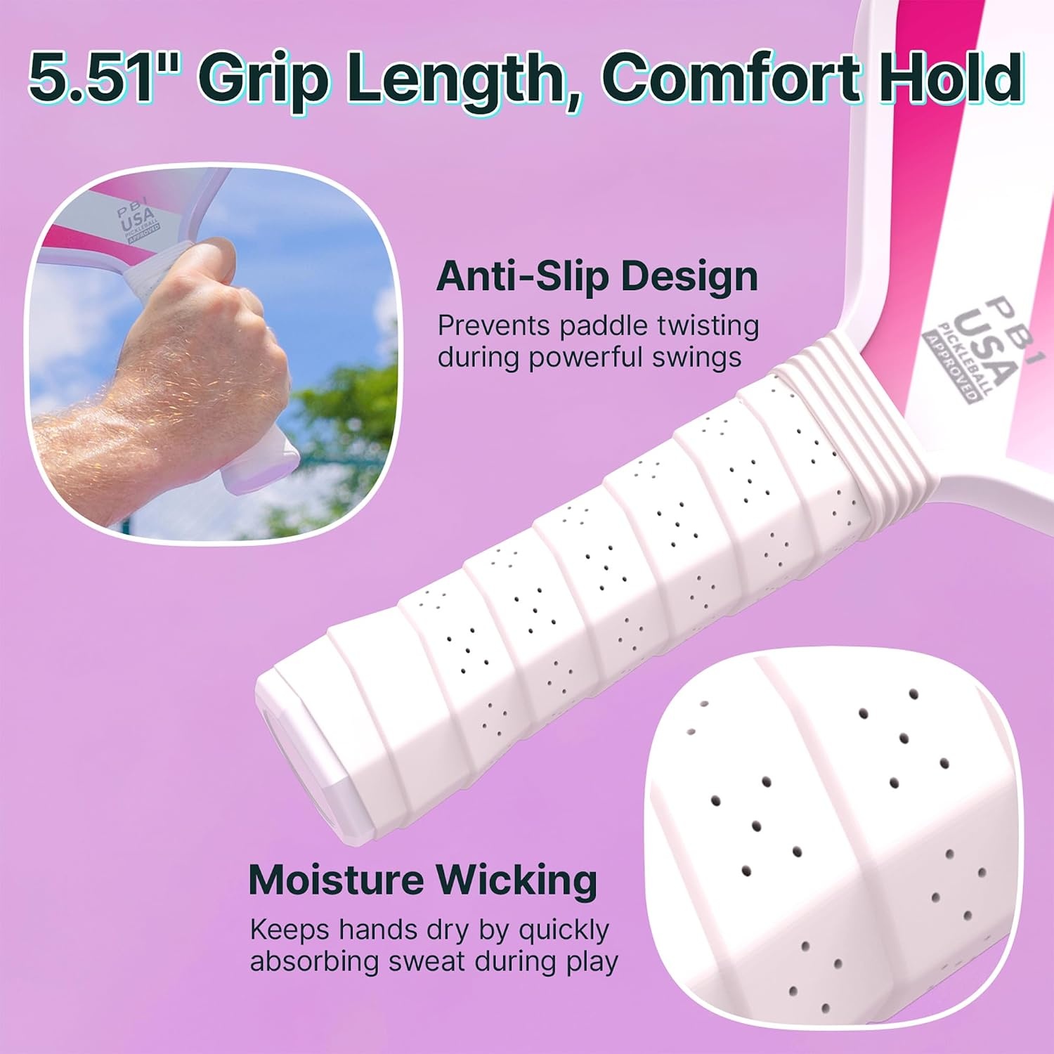 image:imageGolabs PB1 Pickleball Paddles Set of 2 USAPA Approved 8oz LightweightWhite
