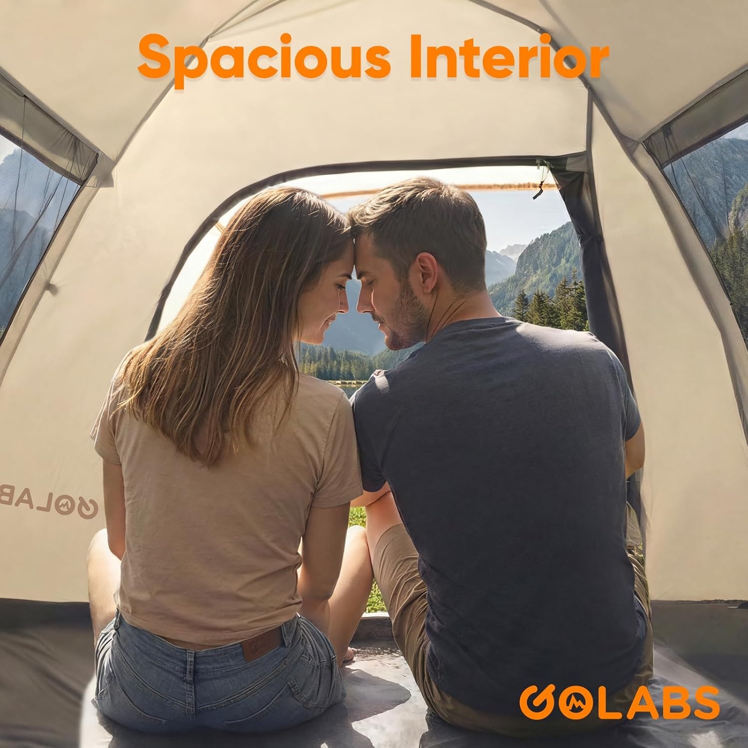 image:imageGolabs Pop Up Camping Tent for 234 Person 1Min Setup by PreAttached Pole 4 Side Meshamp Door for ViewAirflow CT2 Instant Canopy Tent with PU1500mm Waterproof for OutdoorCampingMusic FestivalsGRAY