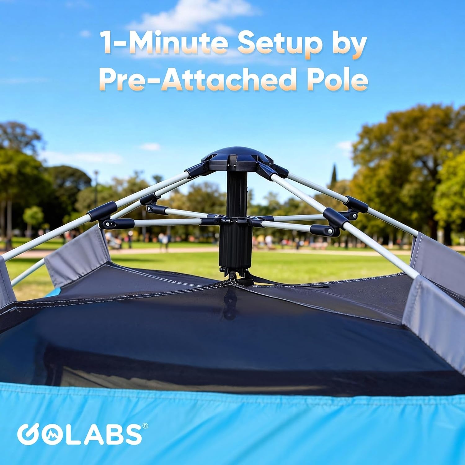 image:imageGolabs Pop Up Camping Tent for 234 Person 1Min Setup by PreAttached Pole 4 Side Meshamp Door for ViewAirflow CT2 Instant Canopy Tent with PU1500mm Waterproof for OutdoorCampingMusic FestivalsBlue