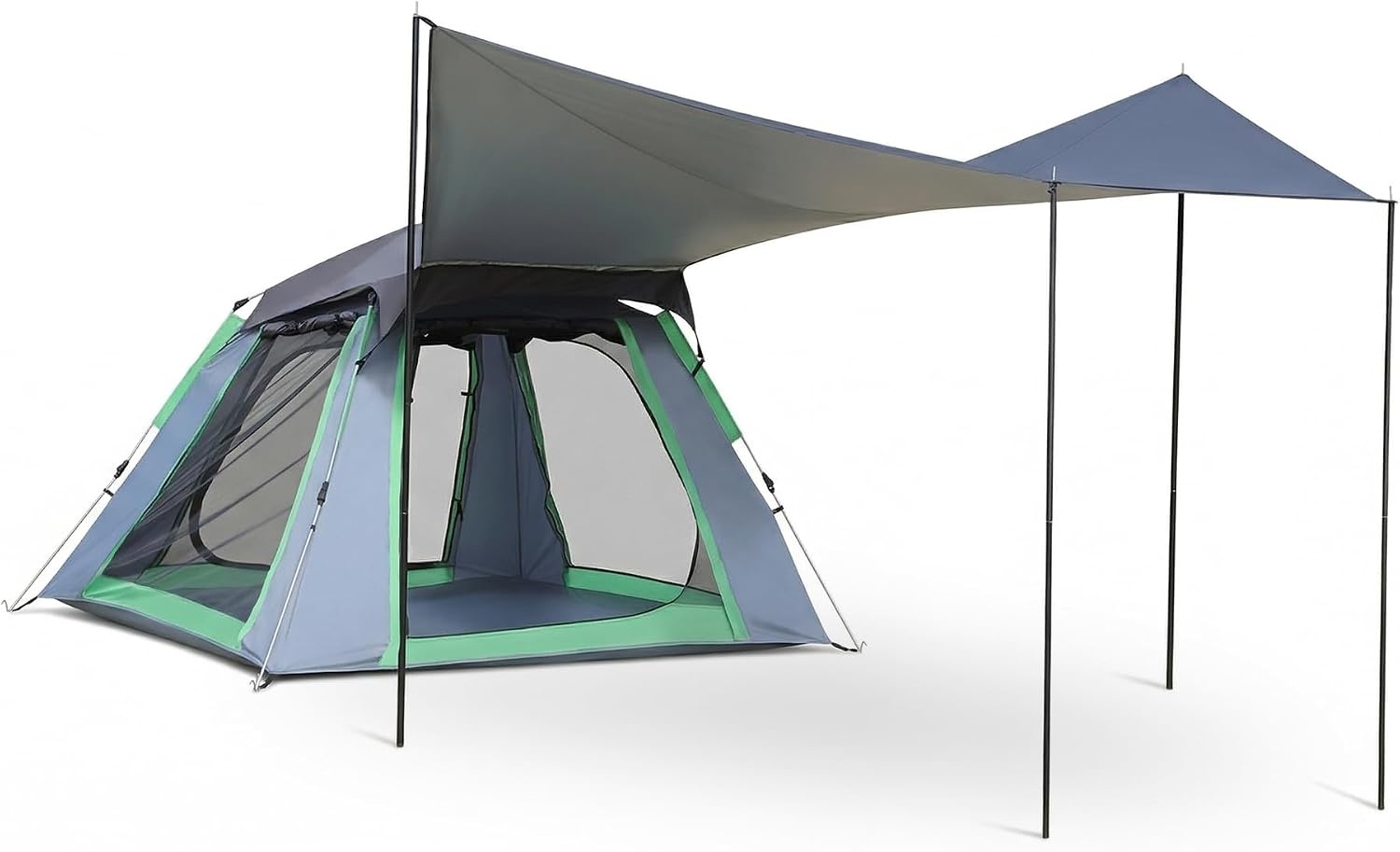 image:imageGolabs Pop Up Camping Tent for 234 Person 1Min Setup by PreAttached Pole 4 Side Meshamp Door for ViewAirflow CT2 Instant Canopy Tent with PU1500mm Waterproof for OutdoorCampingMusic FestivalsGRAY