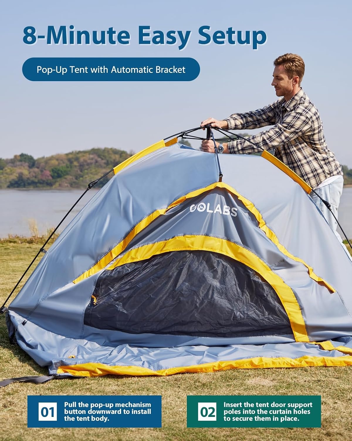 image:imageGolabs Truck Bed Tent for 56 Ft Bed 8Minute Easy Setup by PreAssembled Design Waterproof PU2000mm 2Person Portable with Extra Rainfly Cover for Camping amp Outdoor Includes Storage BagGreen