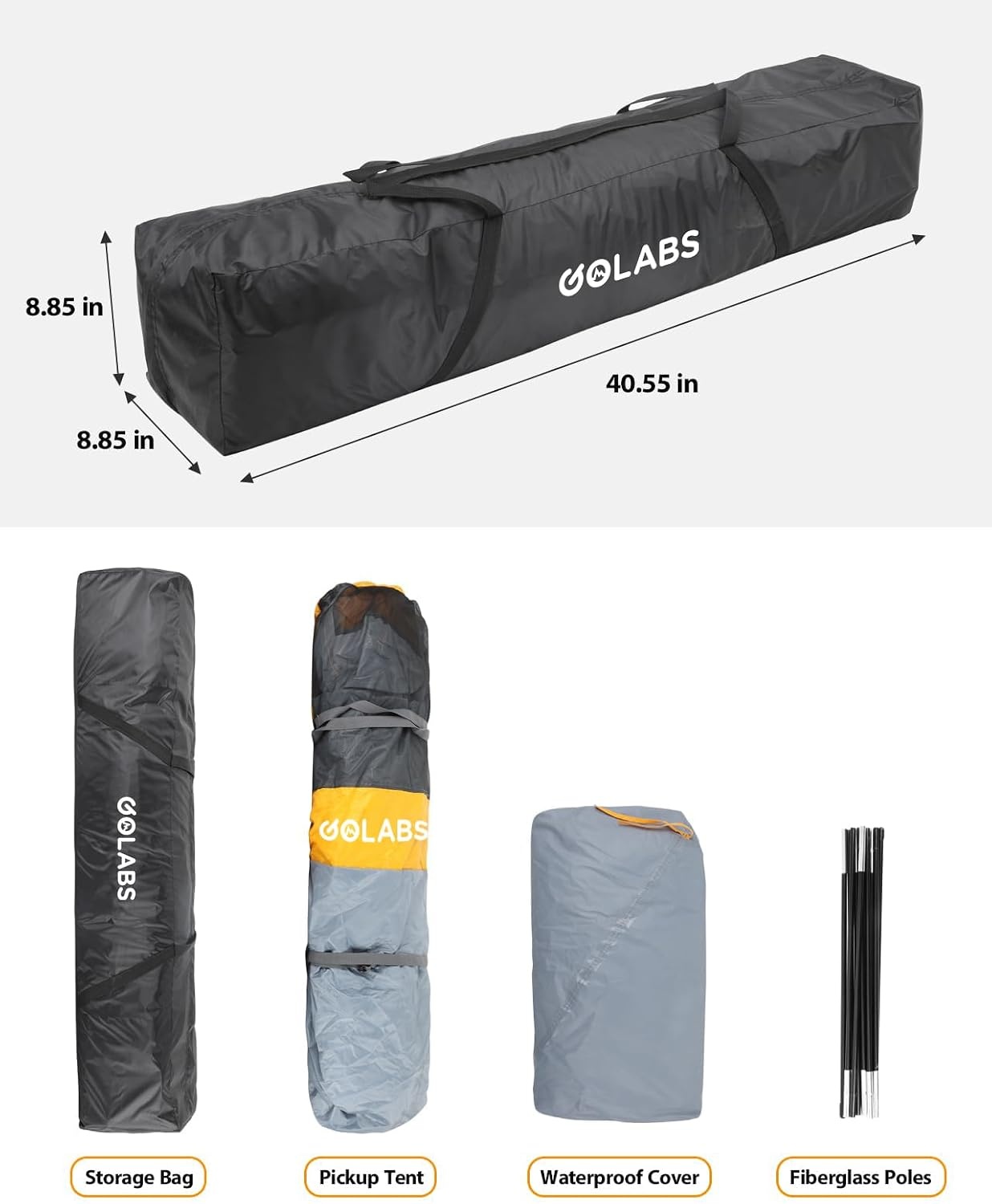 image:imageGolabs Truck Bed Tent for 56 Ft Bed 8Minute Easy Setup by PreAssembled Design Waterproof PU2000mm 2Person Portable with Extra Rainfly Cover for Camping amp Outdoor Includes Storage BagOrange