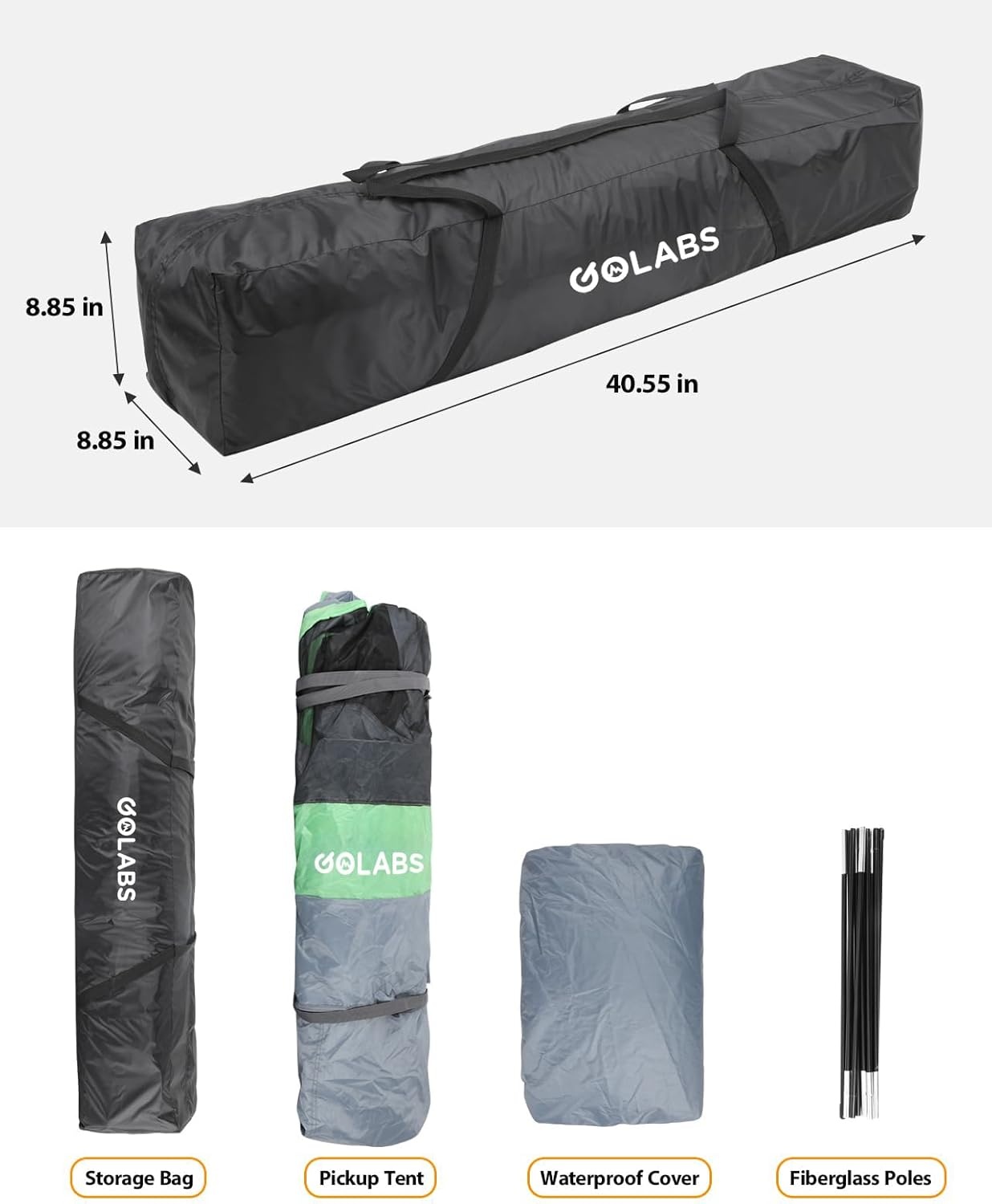 image:imageGolabs Truck Bed Tent for 56 Ft Bed 8Minute Easy Setup by PreAssembled Design Waterproof PU2000mm 2Person Portable with Extra Rainfly Cover for Camping amp Outdoor Includes Storage BagGrey