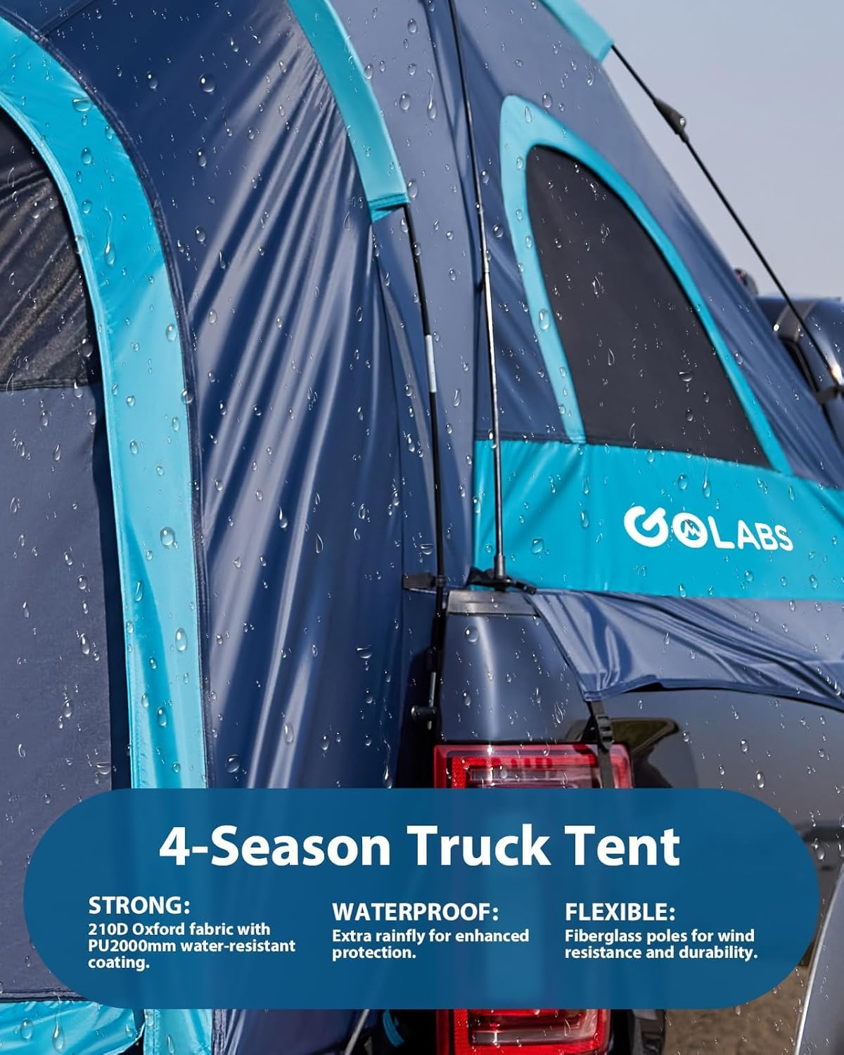image:imageGolabs Truck Bed Tent for 56 Ft Bed 8Minute Easy Setup by PreAssembled Design Waterproof PU2000mm 2Person Portable with Extra Rainfly Cover for Camping amp Outdoor Includes Storage BagGreen