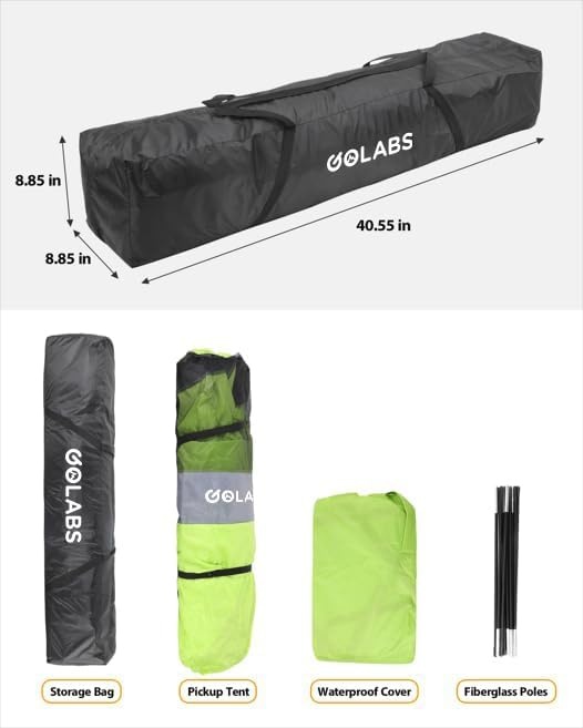 image:imageGolabs Truck Bed Tent for 56 Ft Bed 8Minute Easy Setup by PreAssembled Design Waterproof PU2000mm 2Person Portable with Extra Rainfly Cover for Camping amp Outdoor Includes Storage BagGreen