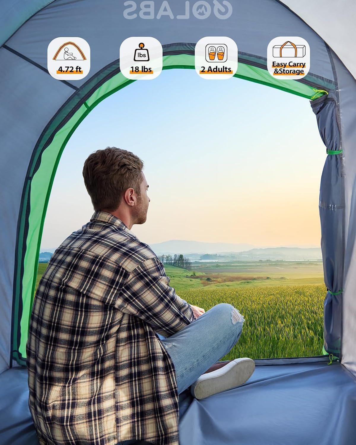 image:imageGolabs Truck Bed Tent for 56 Ft Bed 8Minute Easy Setup by PreAssembled Design Waterproof PU2000mm 2Person Portable with Extra Rainfly Cover for Camping amp Outdoor Includes Storage BagGreen