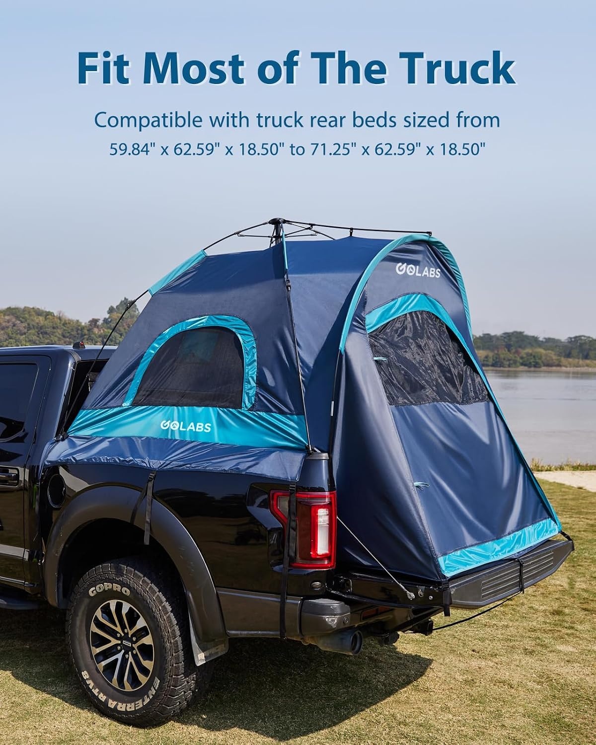 image:imageGolabs Truck Bed Tent for 56 Ft Bed 8Minute Easy Setup by PreAssembled Design Waterproof PU2000mm 2Person Portable with Extra Rainfly Cover for Camping amp Outdoor Includes Storage BagGrey