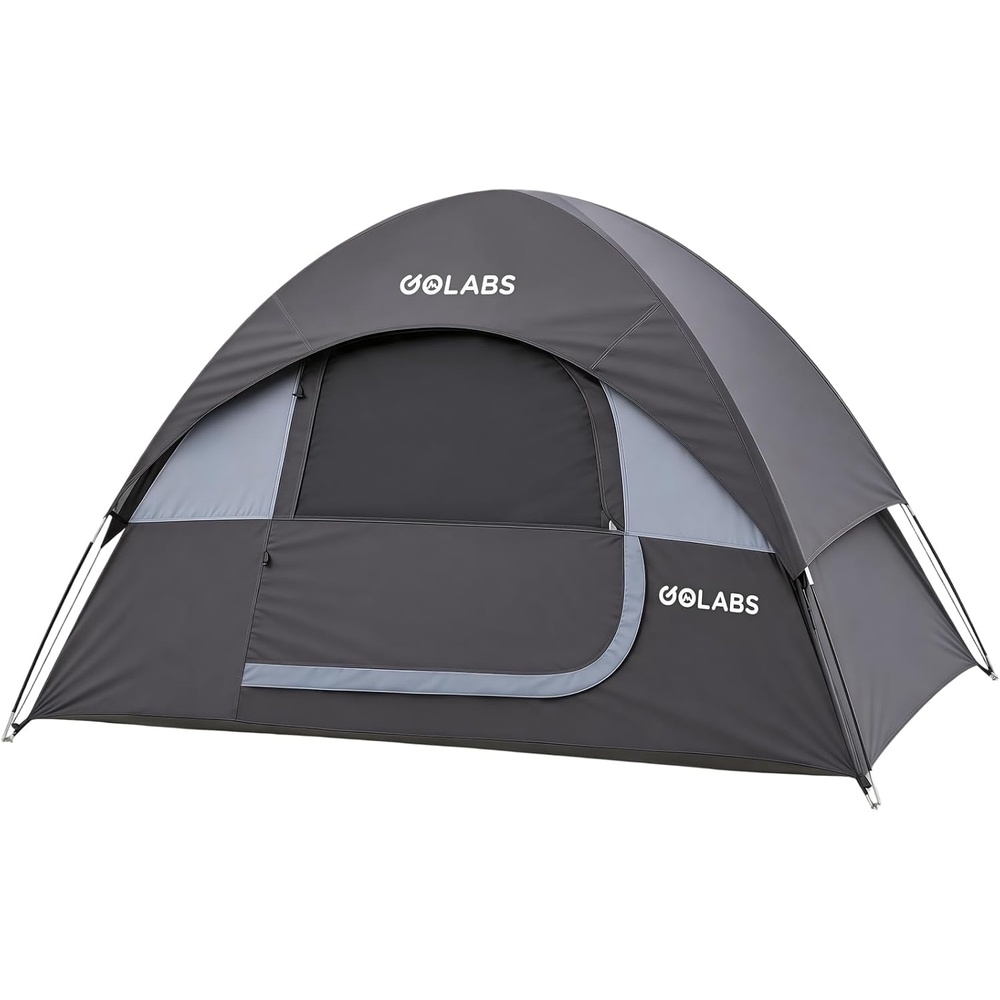 image:imageGolabs CT1 2 Person Camping Tent Easy Set Up in 3 Mins PU800mm Waterproof wMesh Top amp Door with Ventilation Lightweight 44lbs Portable Family Tent with Carry Bag ampInterior Storage Pockets ampHookGray
