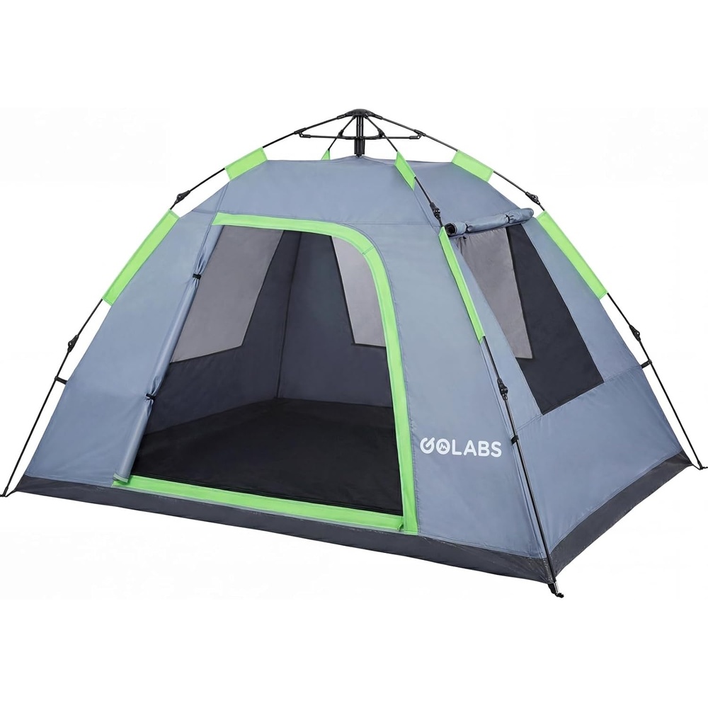image:imageGolabs Pop Up Camping Tent for 234 Person 1Min Setup by PreAttached Pole 4 Side Meshamp Door for ViewAirflow CT2 Instant Canopy Tent with PU1500mm Waterproof for OutdoorCampingMusic FestivalsGRAY